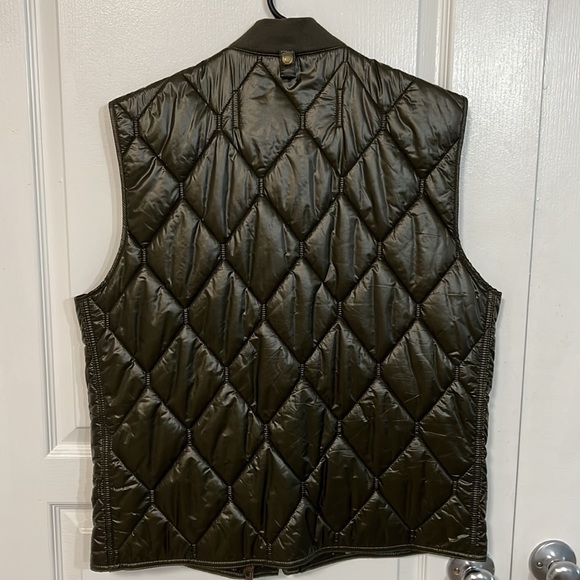 Men’a Burberry Brit Vest dark Green quilted vintage - Picture 4 of 6